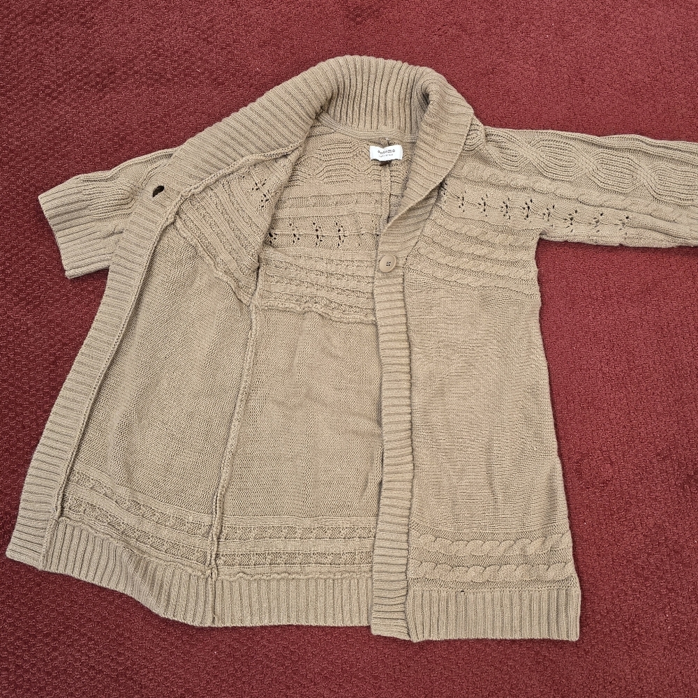 Sonoma Life+Style Junior's Tan Cardigan Sweater Size XL - Picture 5 of 8
